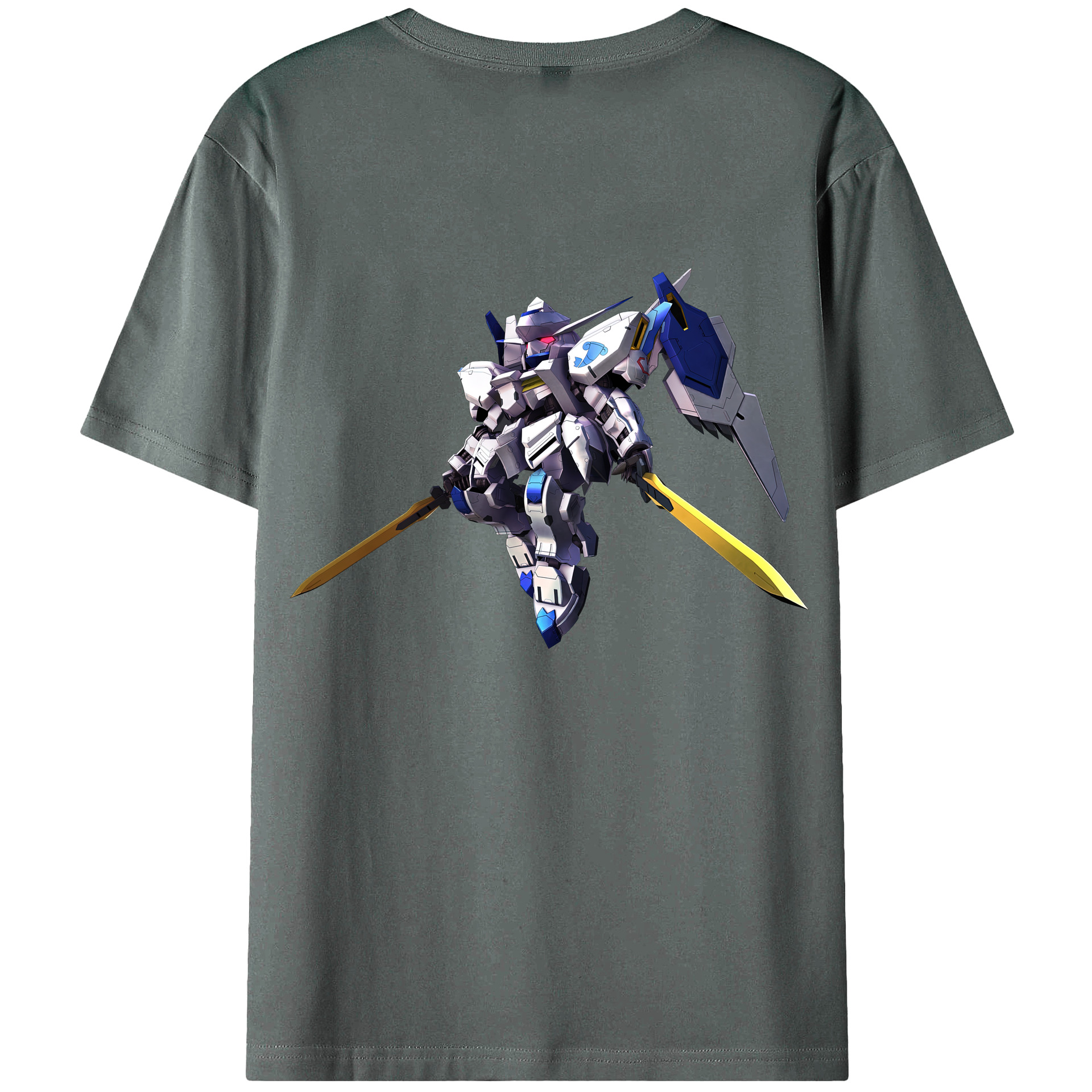 （画像用） 機動戦士ガンダム Mobile Suit Gundam 綿100％ メンズ半袖Tシャツ（バックプリント） 通気性